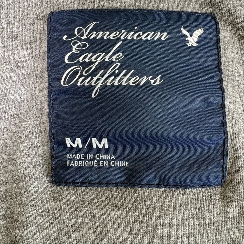 American Eagle Down Feather Puffer Jacket M White Faux Fur Hood Y2K Snow Bunny - Picture 13 of 15